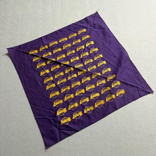 Los Angeles Lakers Vintage Bandana Purple Gold All Over Print Logo Hair Scarf