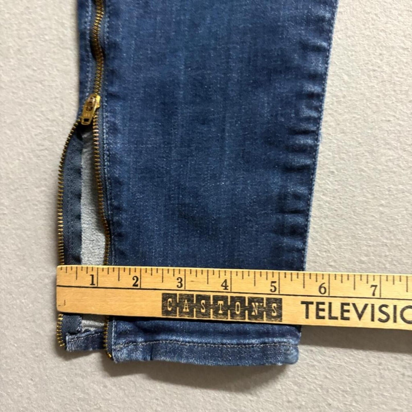 7 For All Mankind Gwenevere Skinny Jeans Women Size 30 Blue Denim Ankle Zip