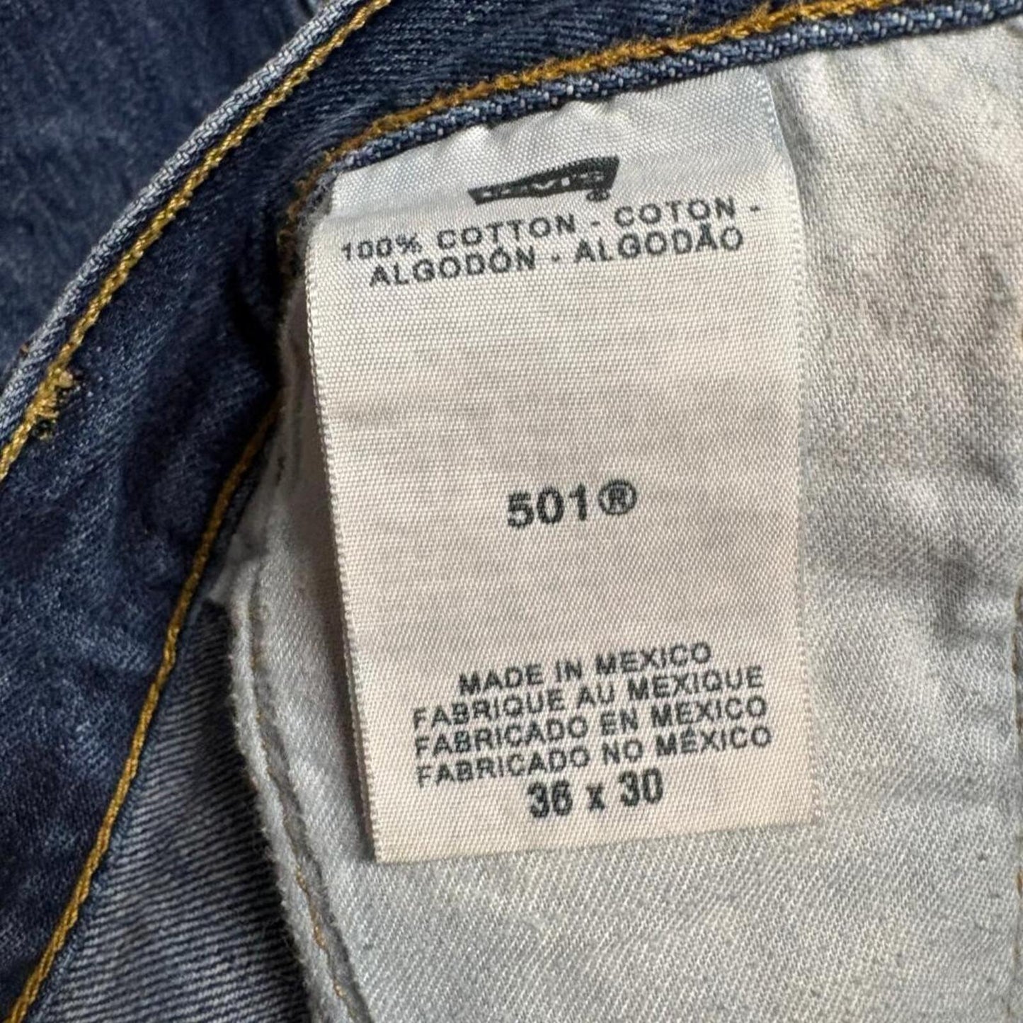 Levi's 501 Original Fit Jeans Mens 36x30 Blue Denim Button Fly Straight Leg