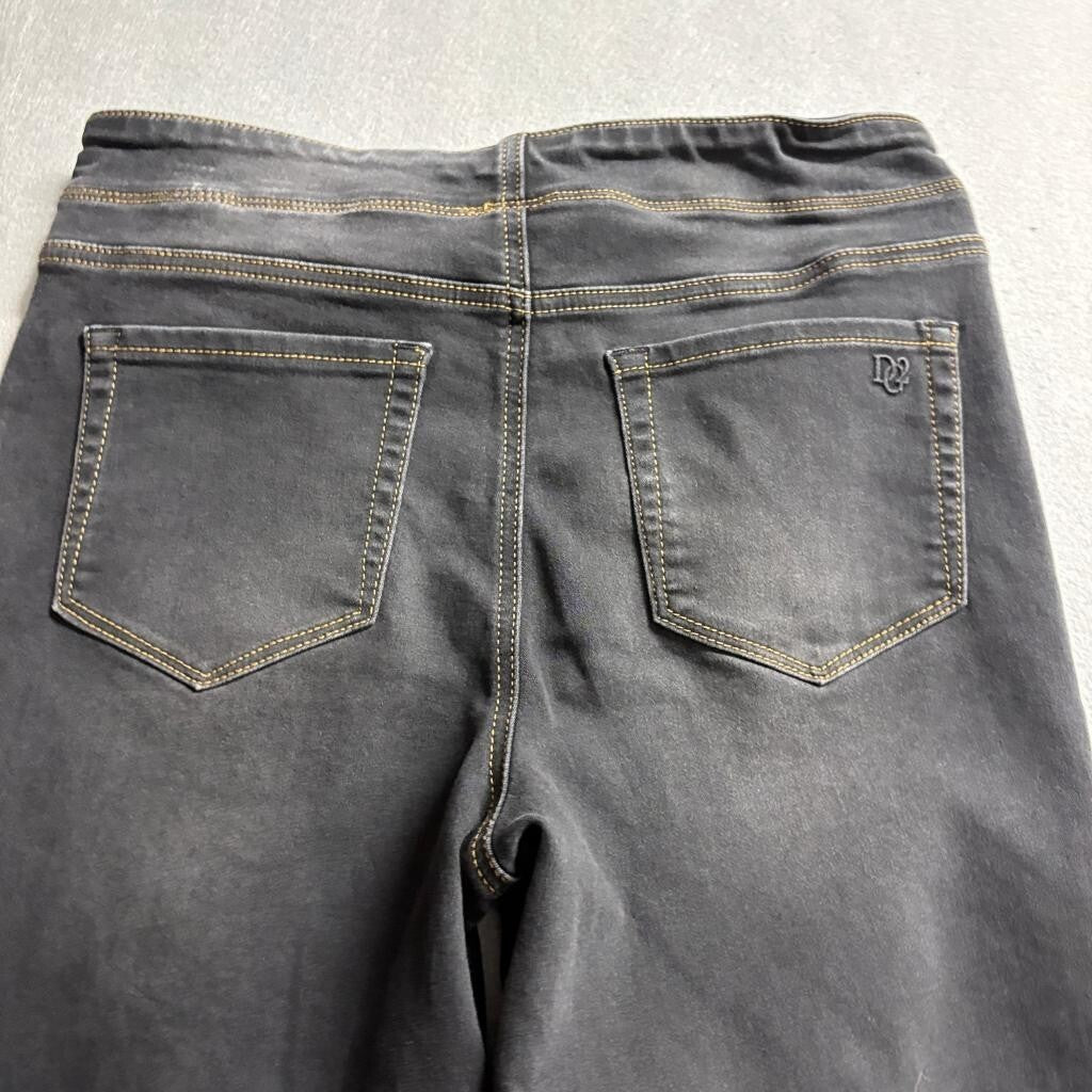 Diane Gilman DG2 Virtual Stretch Jeans Womens 10 Gray Button Fly Straight Leg