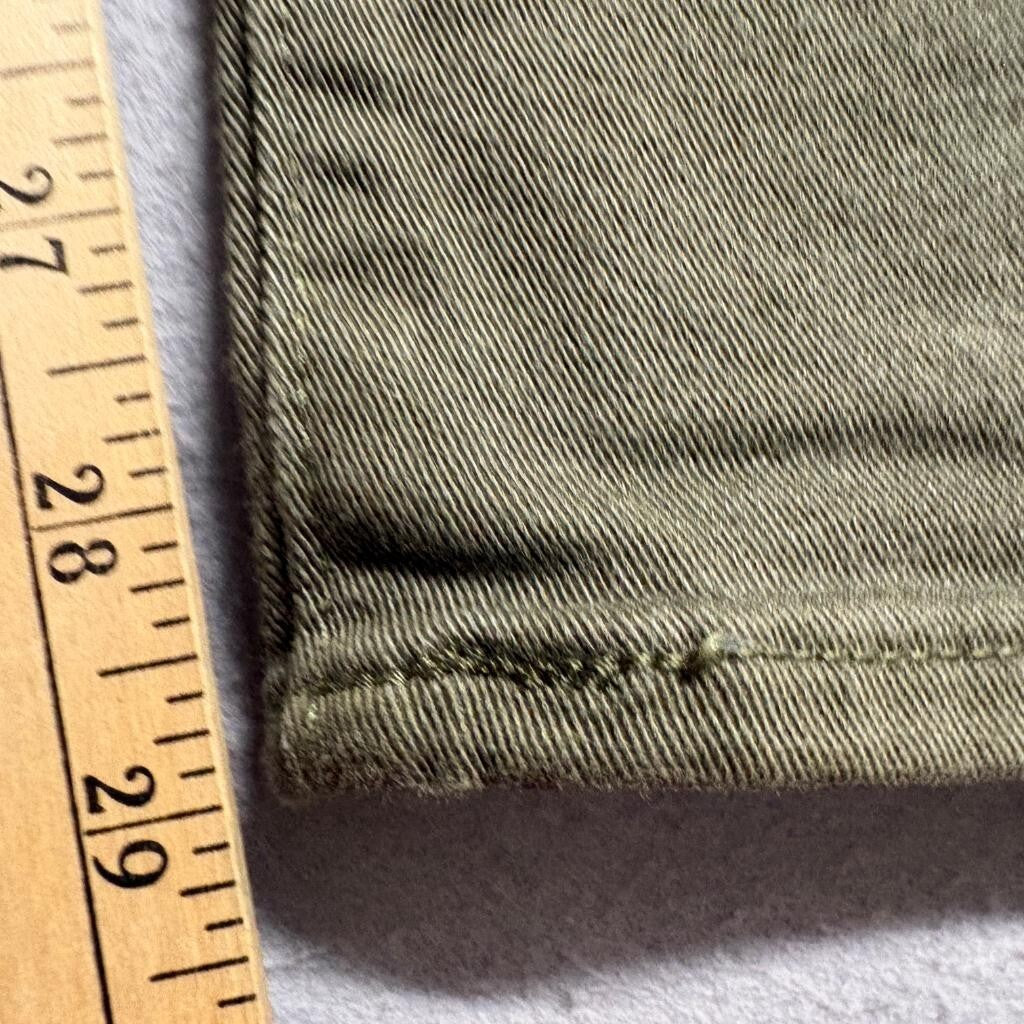 Levi's 721 High Rise Skinny Jeans Womens 29x30 Olive Green Button Fly Denim