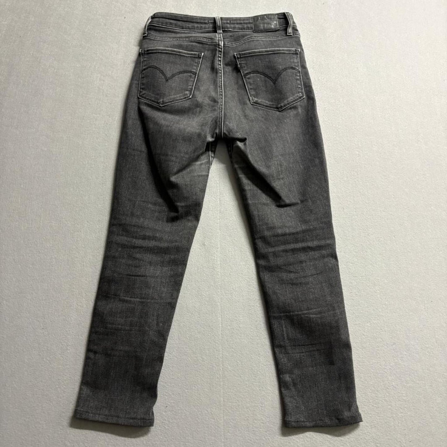 Levi's 721 High Rise Skinny Jeans Womens 27x30 Gray Distressed Ripped Knee Denim
