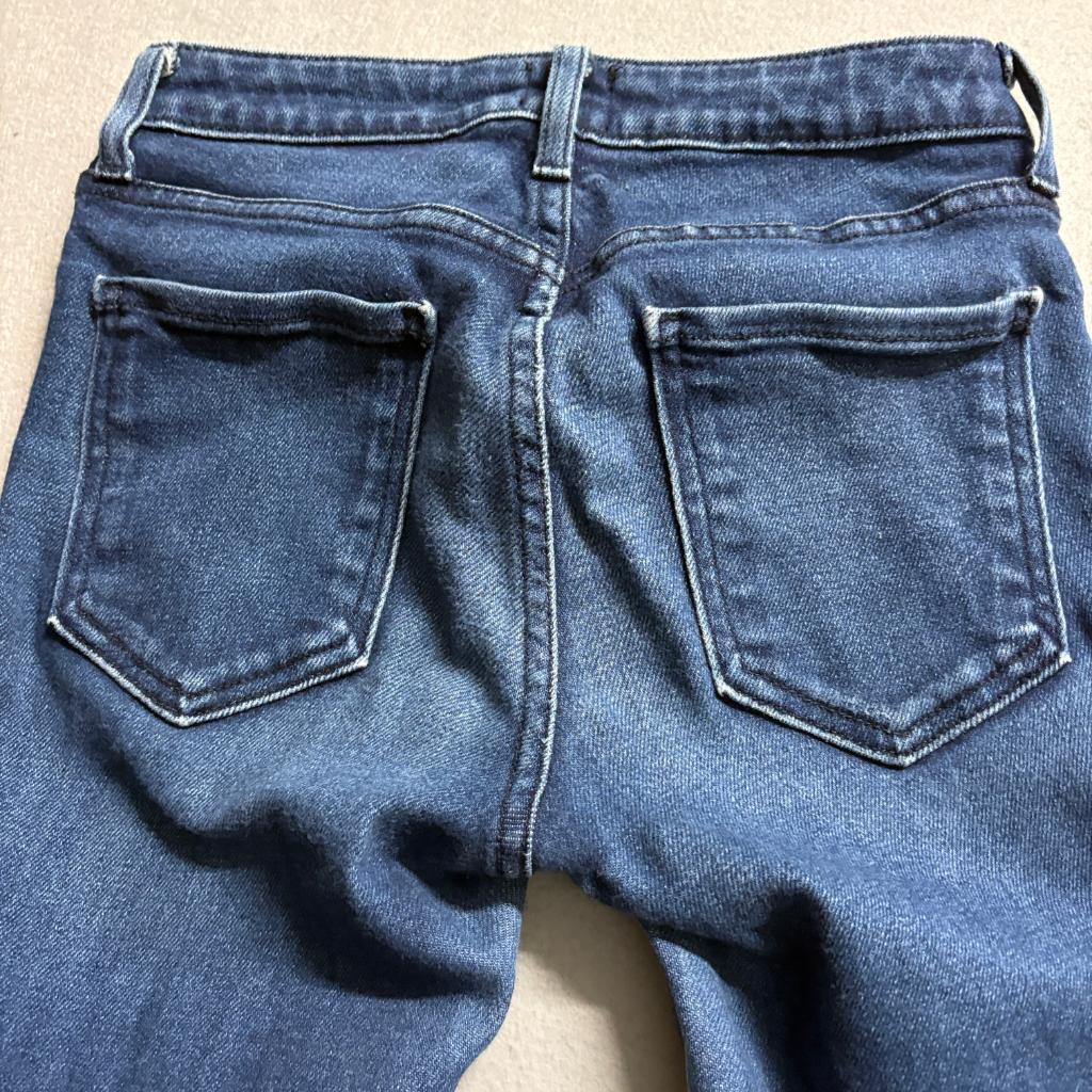 Just Black Denim Skinny Jeans Womens 24 Blue Frayed Raw Hem Made in USA Stretch