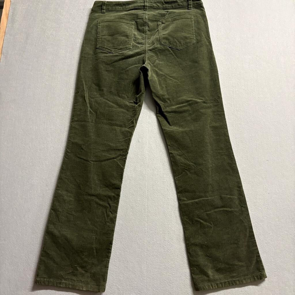Jones New York Sport Corduroy Pants Womens 10 Green Stretch Straight Leg Casual