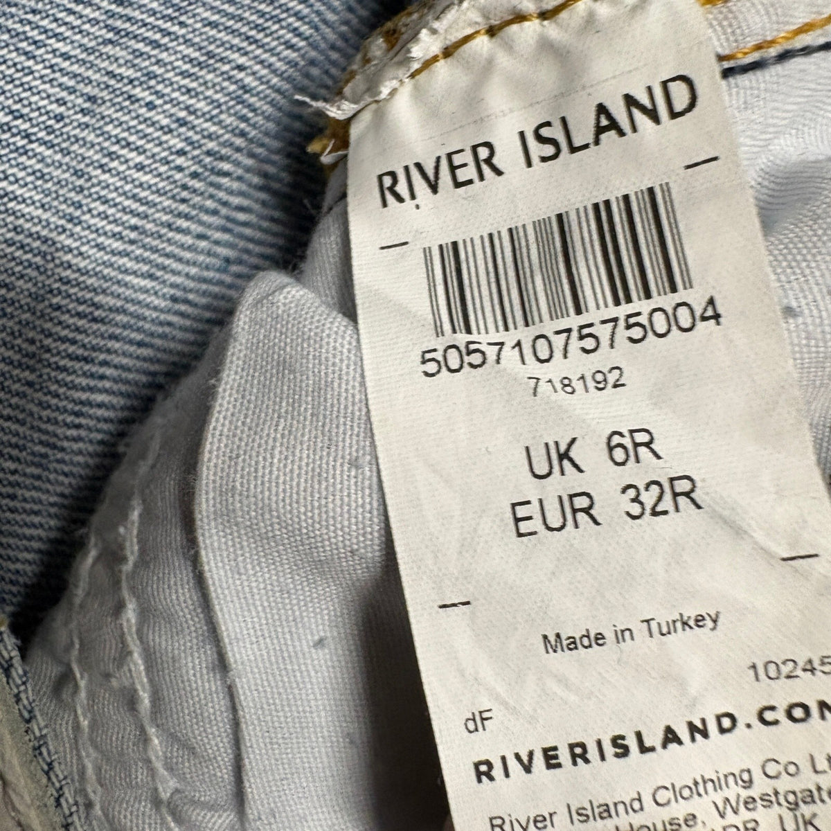 River Island Cropped Kickflare Jeans Womens US 2 UK 6R Distressed Blue Denim