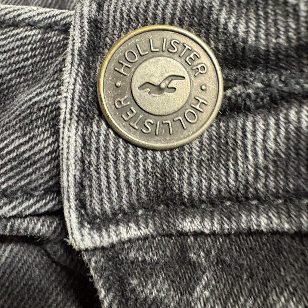 Hollister Ultra High Rise Dad Jeans Womens 1R W25 L31 Black Seam Detail Denim