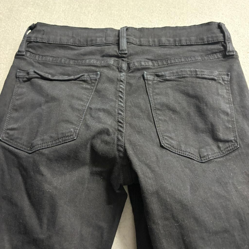Frame Denim Le Skinny de Jeanne Jeans Womens 24 Black Film Noir Stretch Slim
