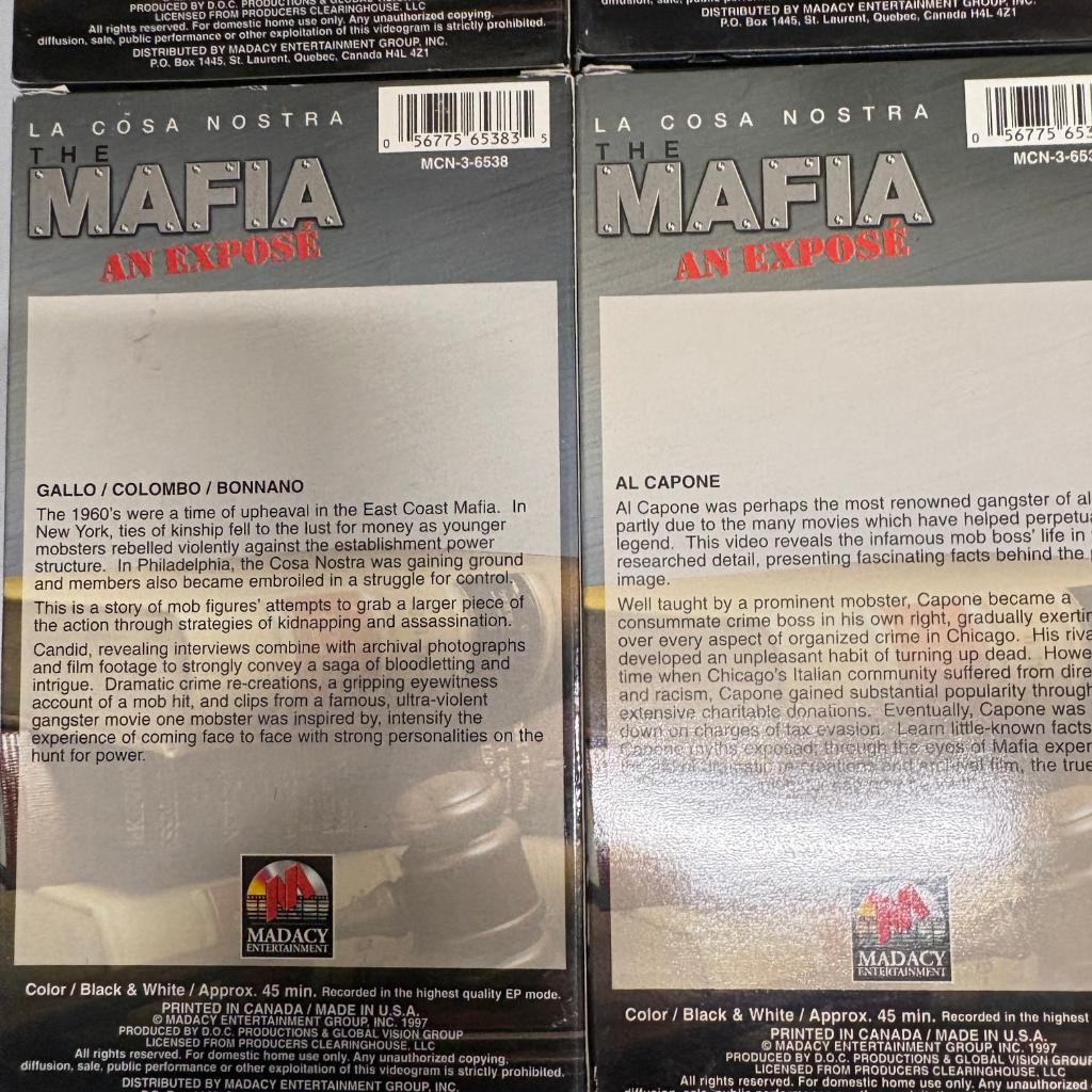 The Mafia An Expose La Cosa Nostra VHS Lot of 10 Gotti Al Capone Hoffa Vegas