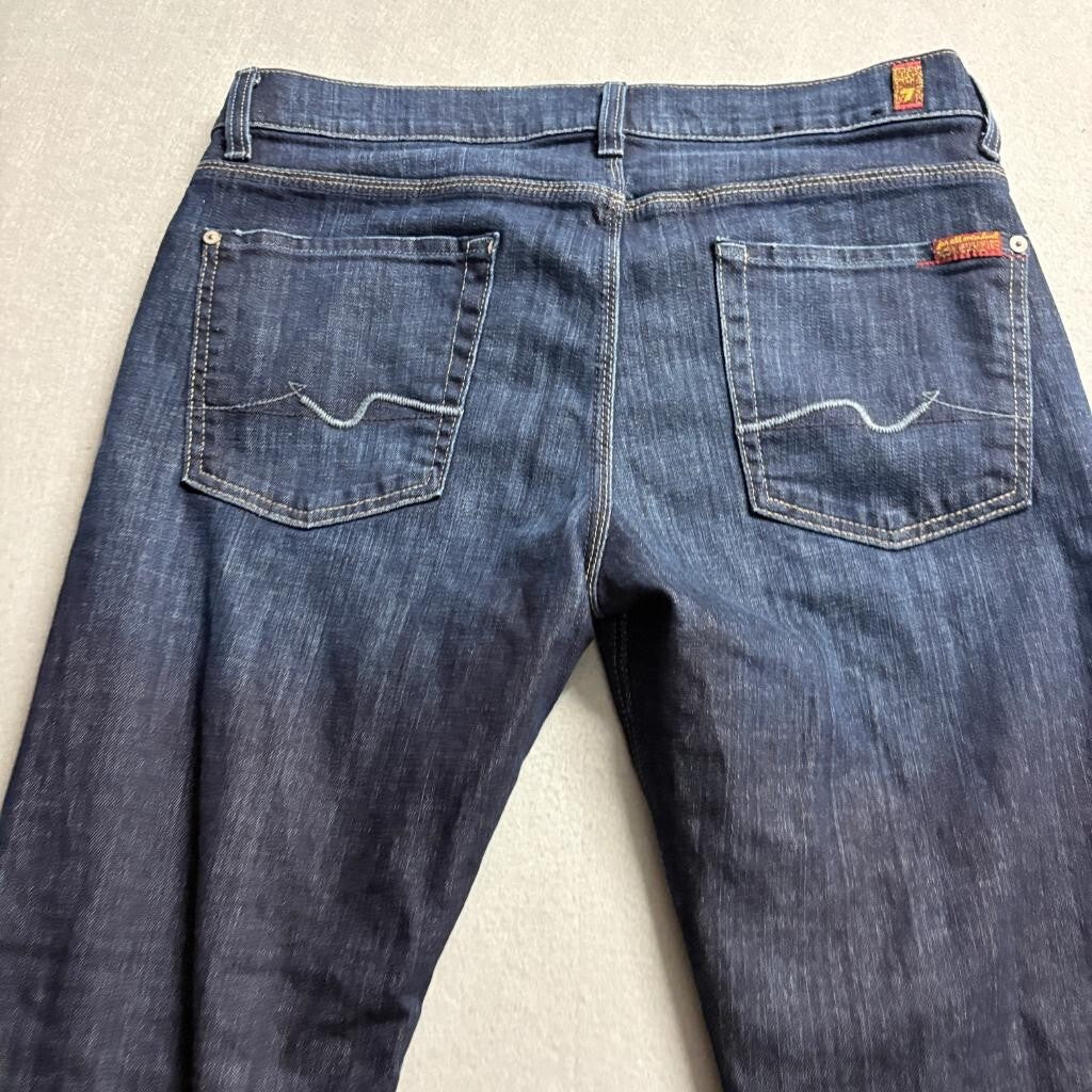 7 For All Mankind Slimmy Jeans Mens 32x31 Dark Wash Stretch Slim Straight Denim