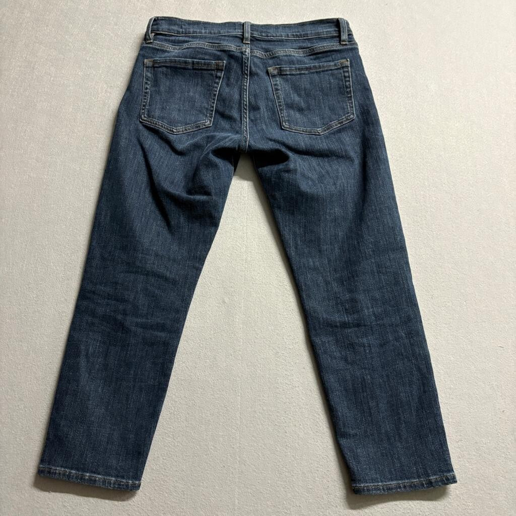 FRAME Le Garcon Crop Jeans Womens 27 Blue Denim Distressed Slim Boyfriend