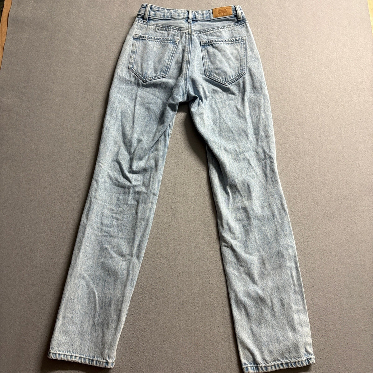 Stradivarius Womens Light Wash High Waist Straight Leg Jeans Size 2 EUR 34