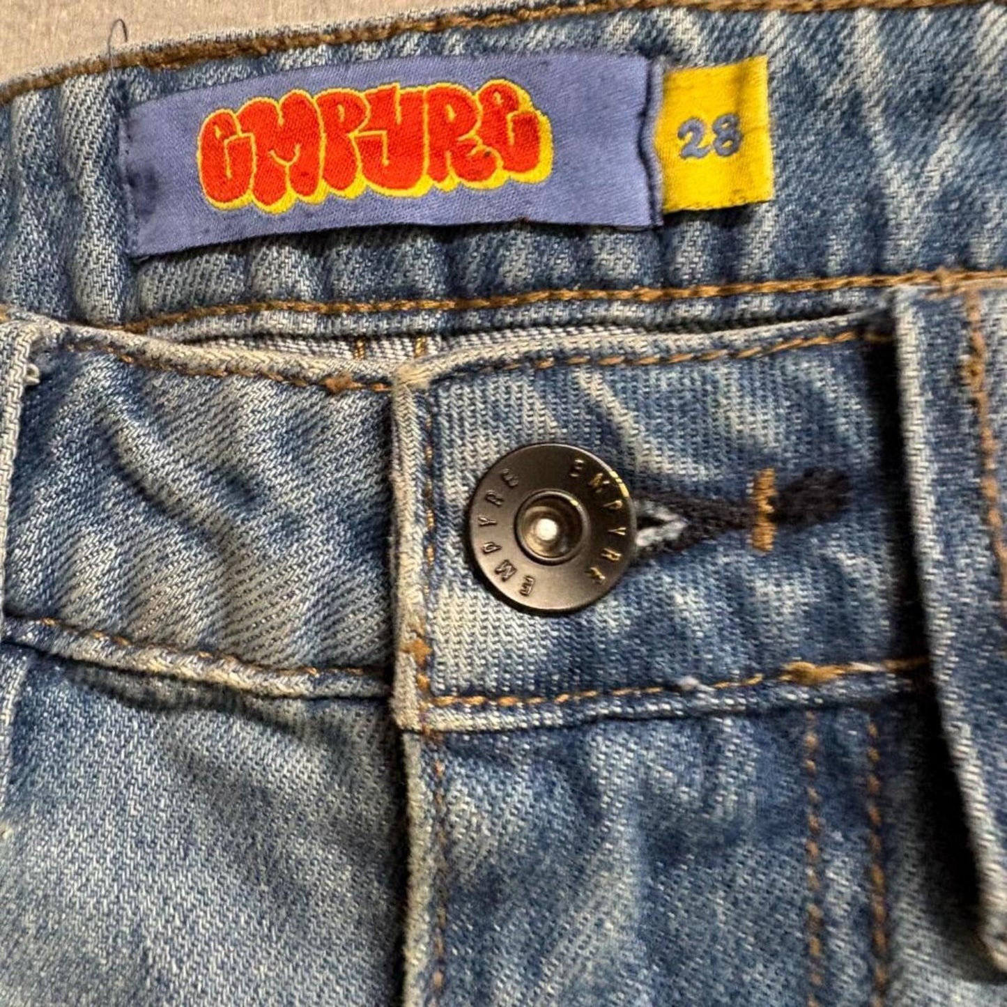 Empyre Relaxed Fit Carpenter Jeans Mens 28 Blue Denim Skate Y2K Utility Pants