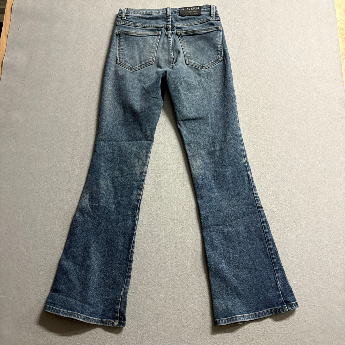 Nissi USA Womens Flare Jeans Blue Medium Wash High Rise Denim Size 28