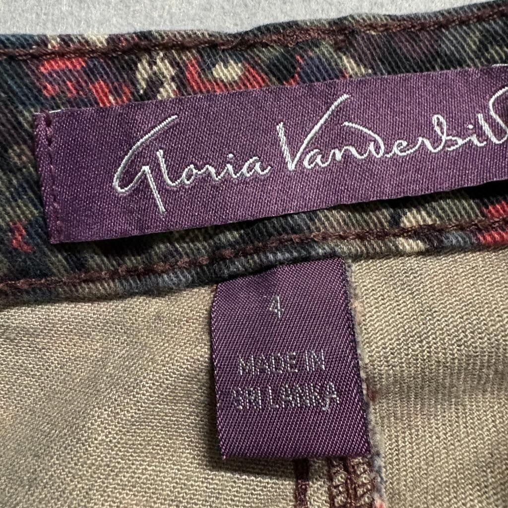 Gloria Vanderbilt Amanda Jeans Womens 4 Average Floral Print Stretch Straight