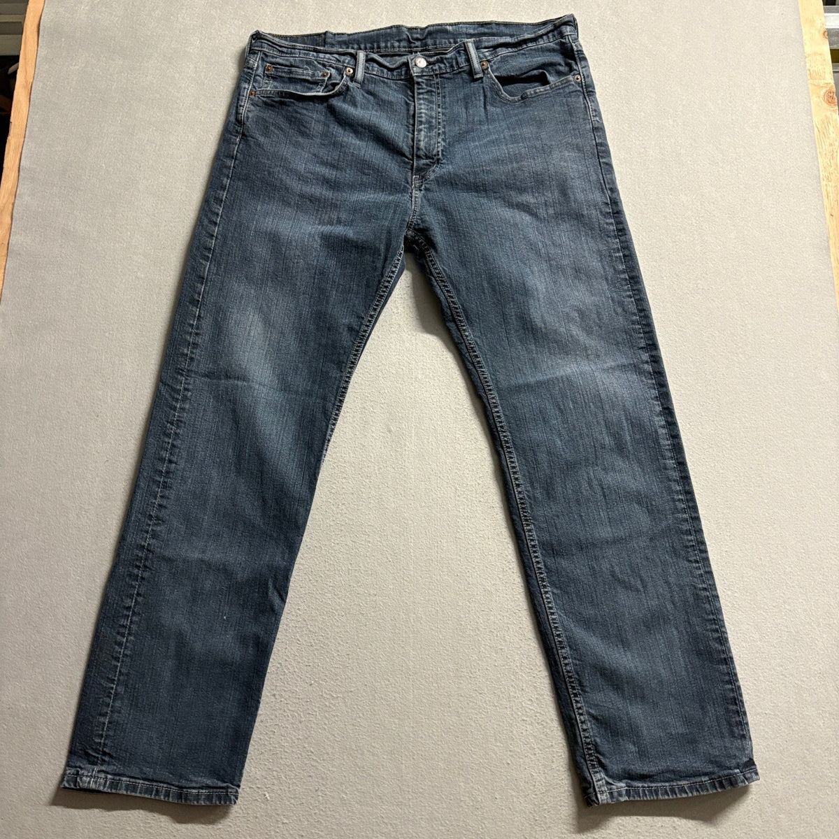 Levi's 505 Regular Fit Jeans Mens 38x32 Dark Wash Blue Stretch Denim Pants