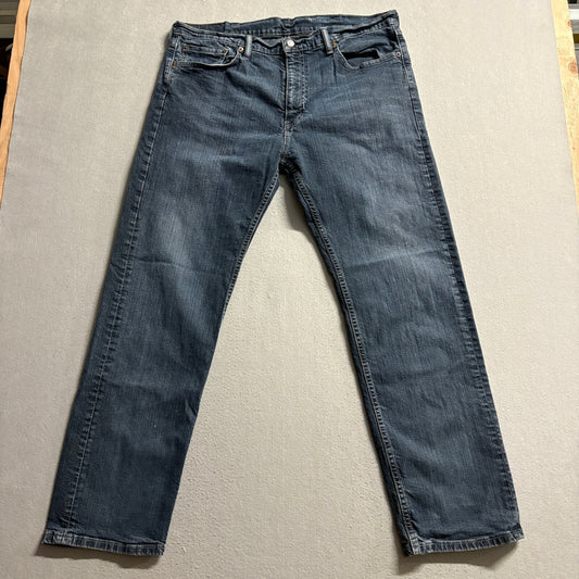 Levi's 505 Regular Fit Jeans Mens 38x32 Dark Wash Blue Stretch Denim Pants