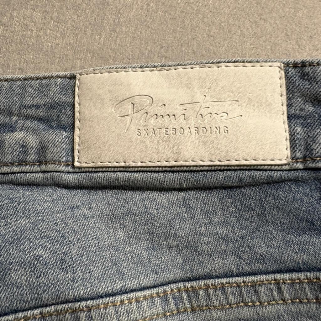Primitive Skateboarding Jeans Mens 36x30 Blue Denim Stretch Skateboard Pants