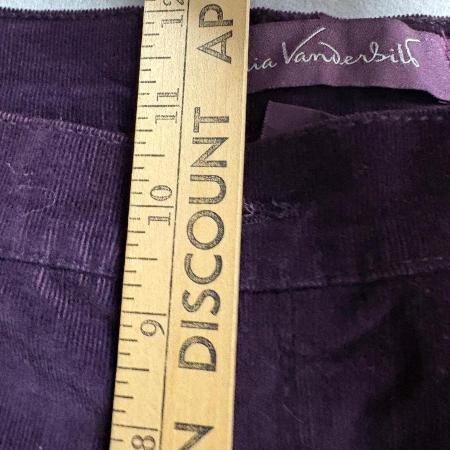 Gloria Vanderbilt Corduroy Pants Womens 12 Short Purple Stretch Straight Leg