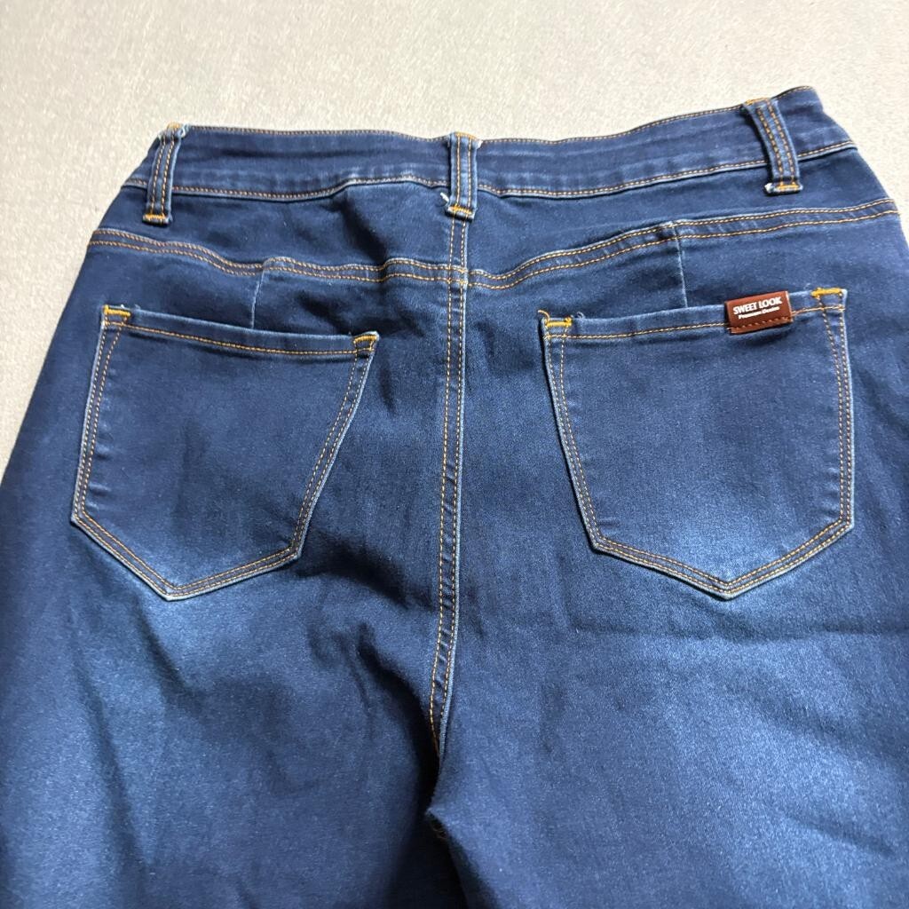 Sweet Look Premium Denim Skinny Jeans Womens Size 13 Dark Wash Stretch Blue