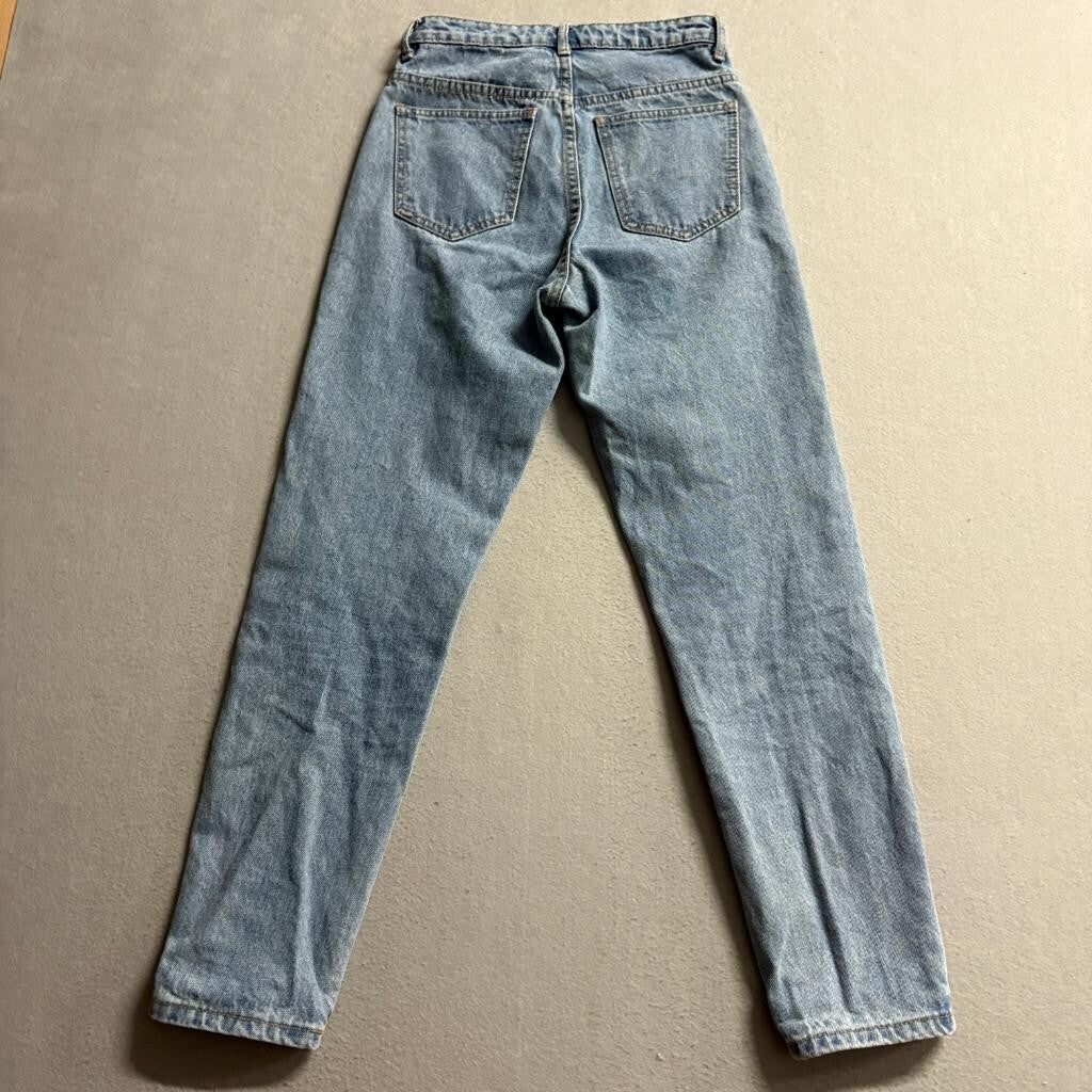 Adika Seam Front High Rise Tapered Mom Jeans Womens XS Light Wash Blue Denim