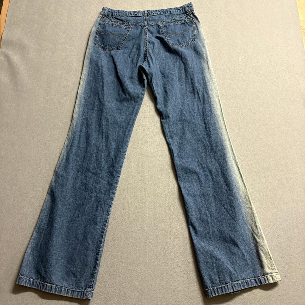 Scalon Vintage Wide Leg Jeans Mens 40 Blue Denim Bleached Side Stripe Brazil Y2K
