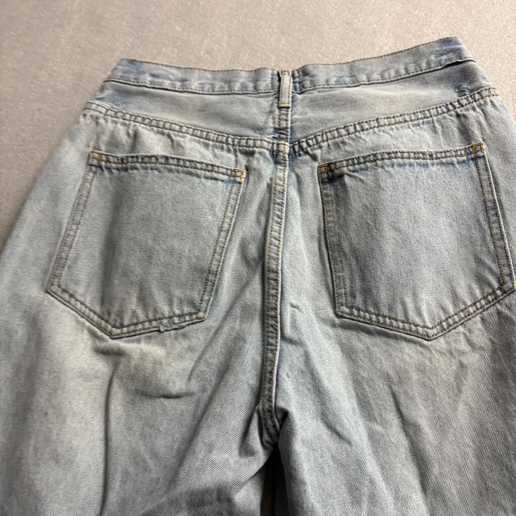 Princess Polly Jeans Womens US 4 Light Wash Blue Denim High Rise Straight Leg