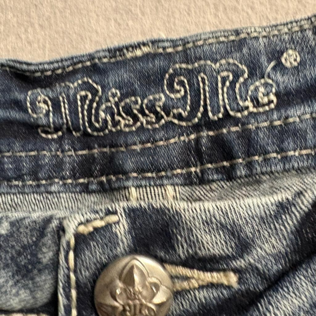 Miss Me Signature Bootcut Jeans Womens 29 Medium Wash Embroidered Flap Pocket