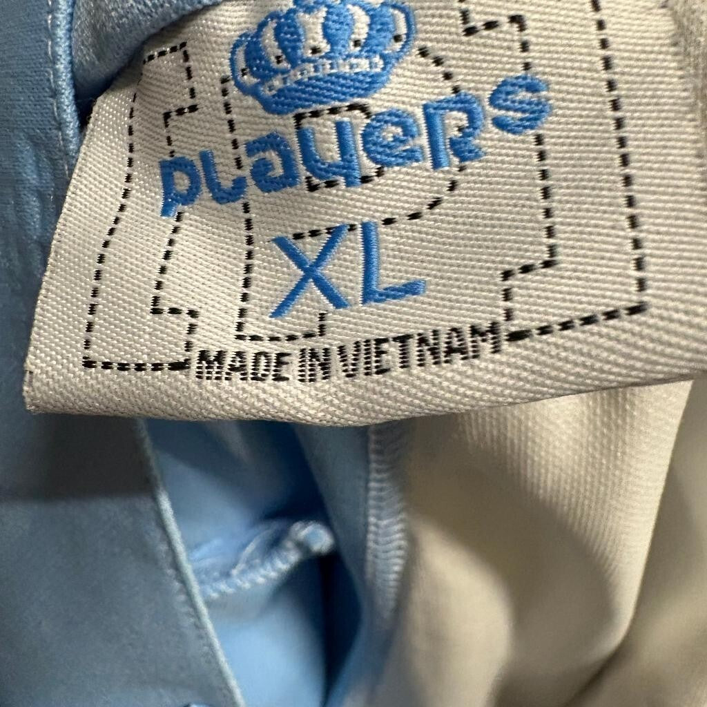 Players Brand Baseball Uniform Set Jersey Shorts Hat XL Sky Blue White 3 Piece