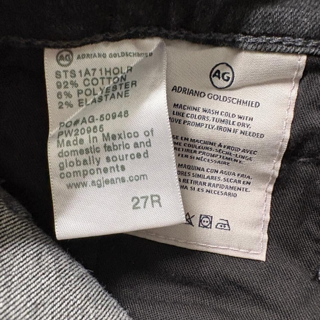 AG Adriano Goldschmied Seamed Isabelle High Rise Straight Crop Jeans Size 27R