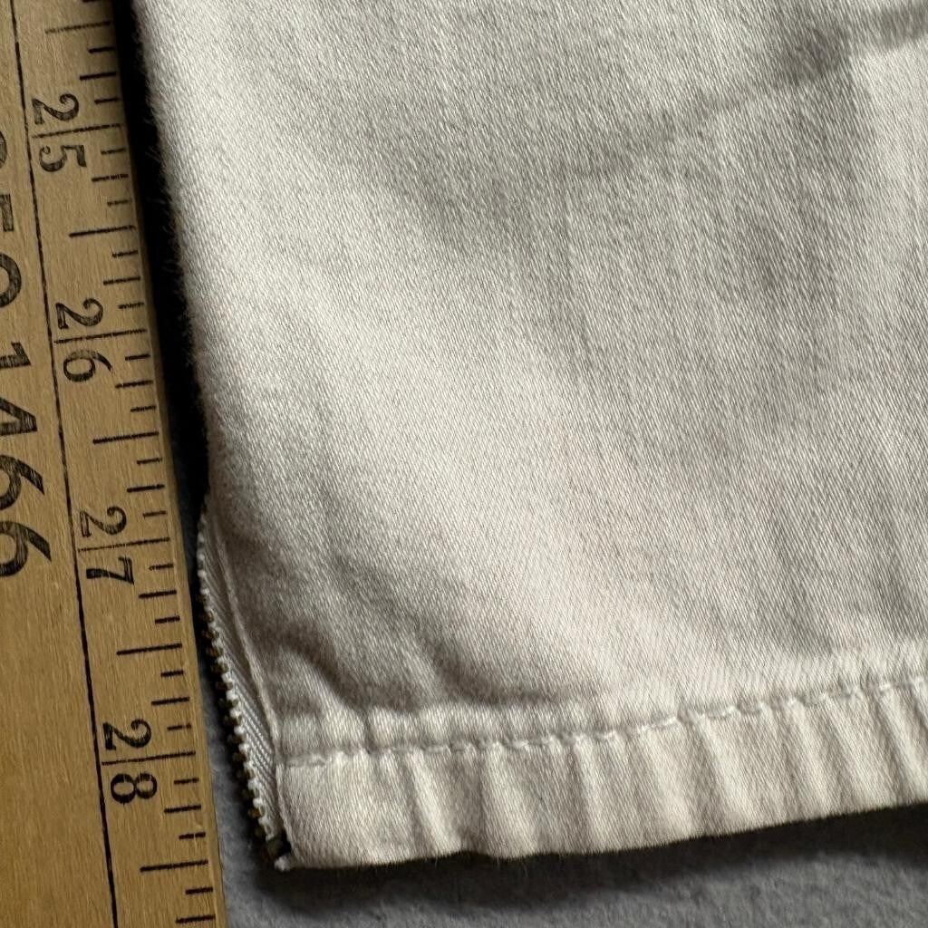 Guess Skinny Moto Jeans Womens 25 Beige Off White Ankle Zip Multi Pocket Low