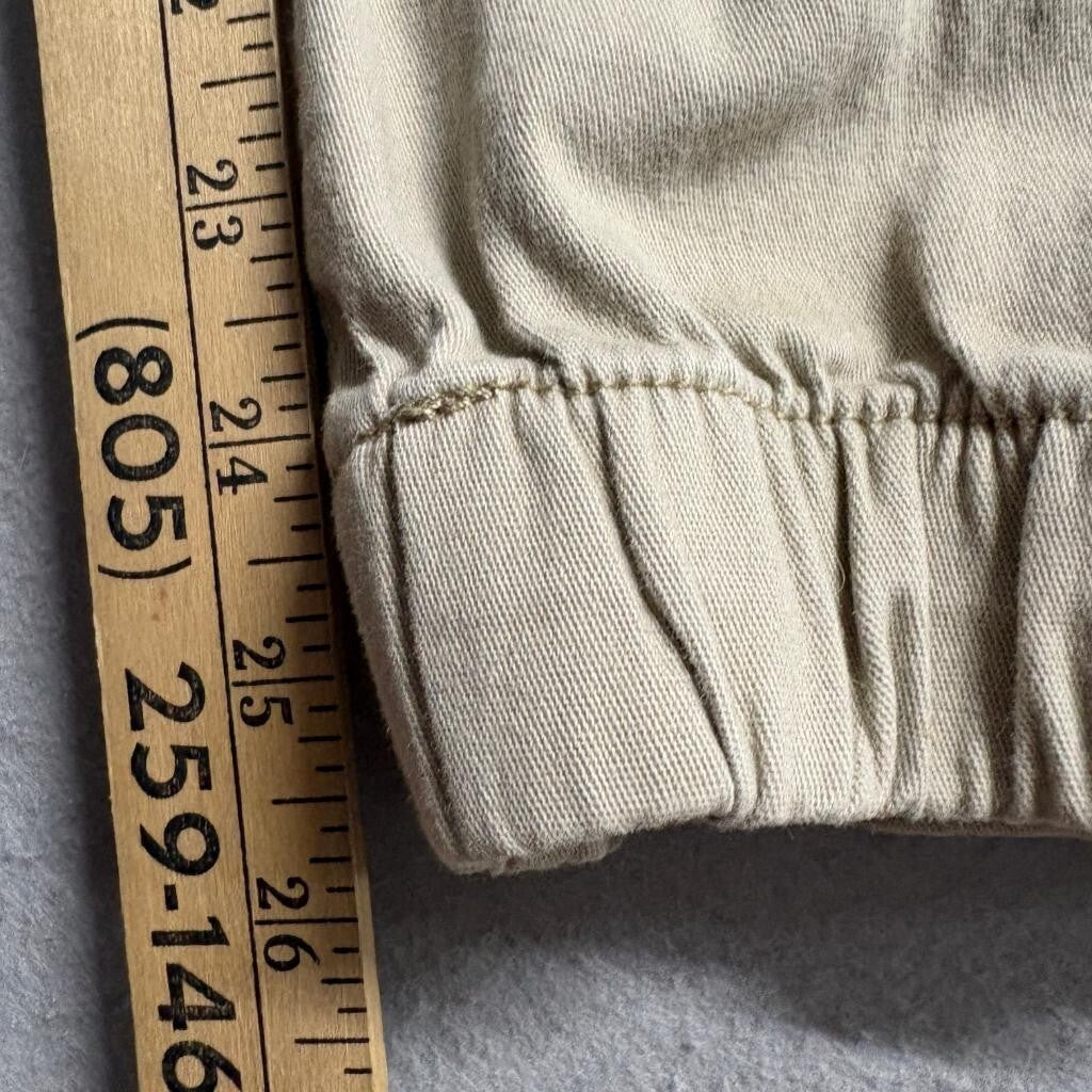 WXYZ Mfg Co Mens Large Cargo Jogger Pants Khaki Beige Cotton Stretch Drawstring