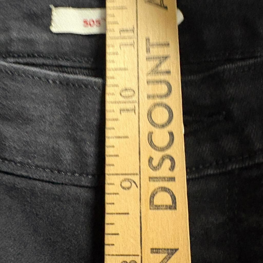 Levis 505 Straight Jeans Womens 16M Black Denim Stretch Pants W33 L32