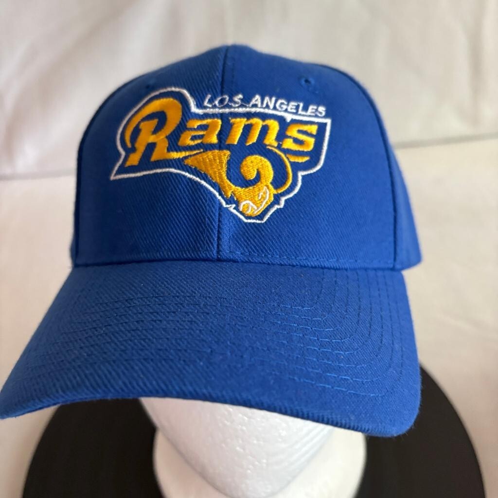 Los Angeles Rams Hat Cap Mens One Size Blue Polyester Adjustable Strapback