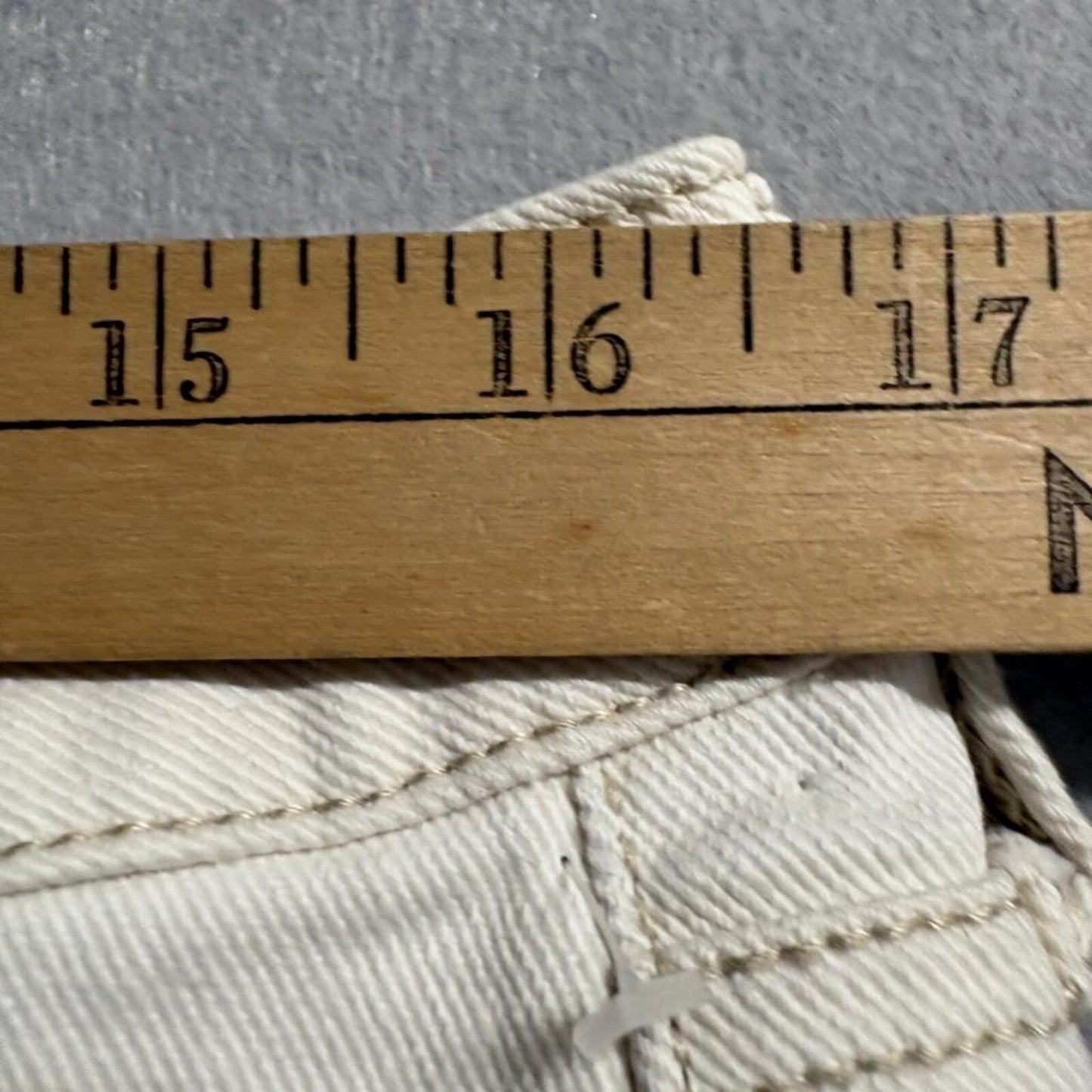 Seven7 Slim Straight Jeans Womens Size 12 Off White Beige Stretch Denim Pants