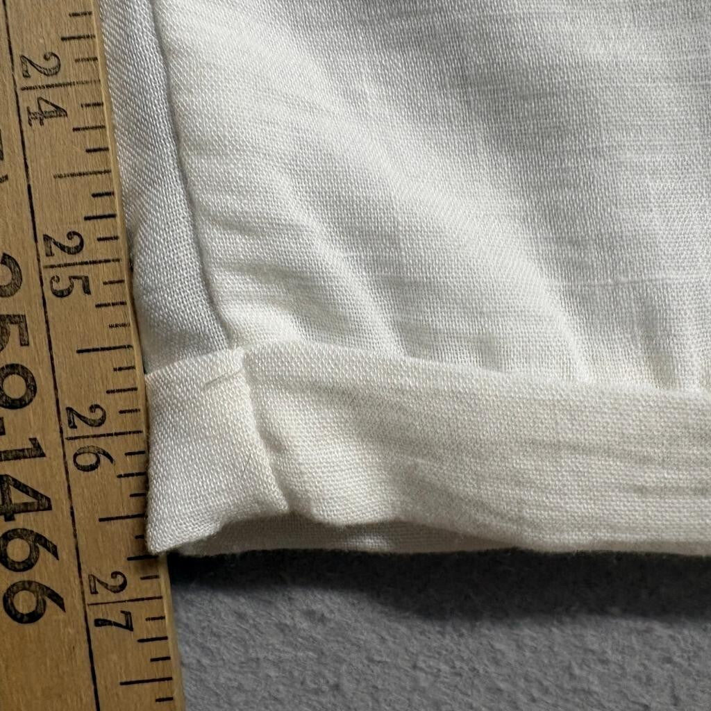 Duty Mot Fashion Express Womens White Linen Blend Drawstring Pants Size S