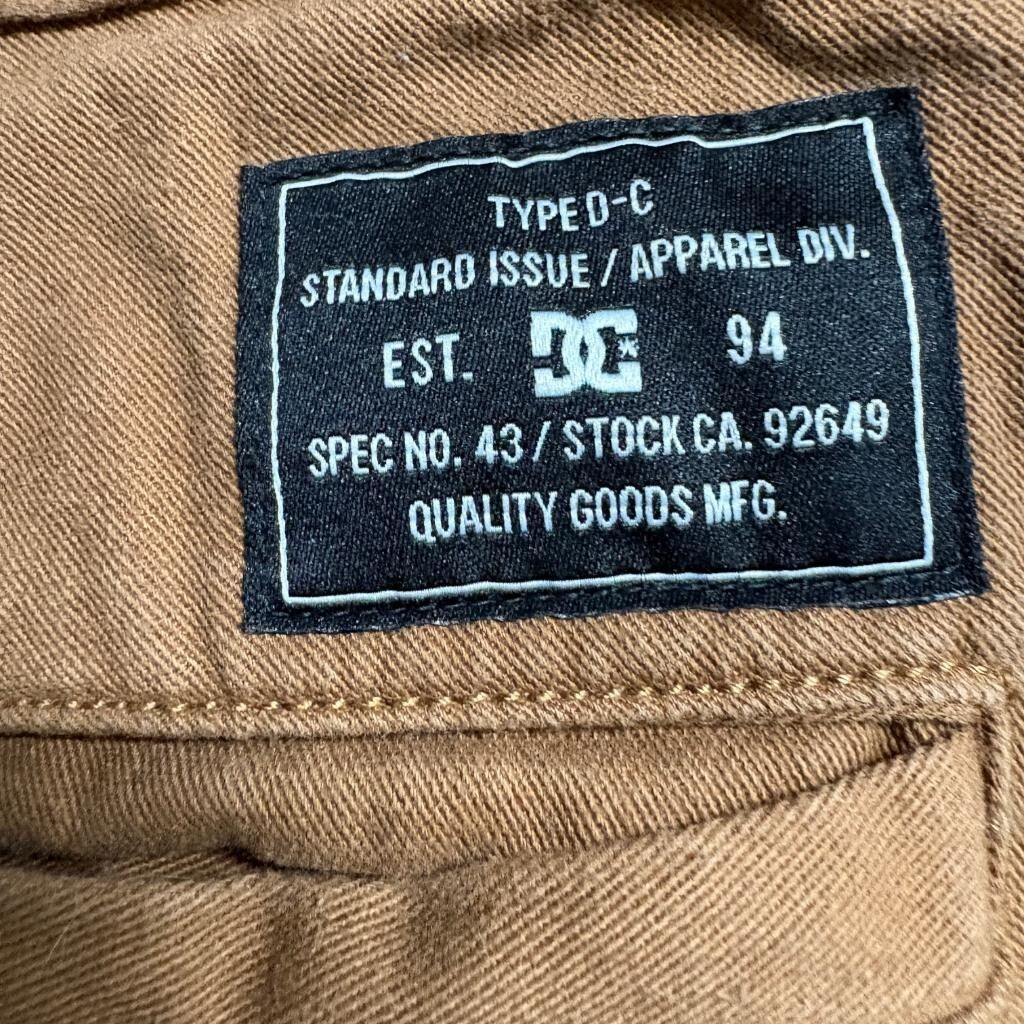 DC Shoes Co Mens Baggy Fit Cargo Pants Brown Skateboarding Chino Size 32x27