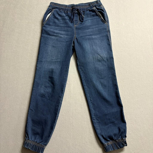One 5 One Denim Joggers Womens Small Blue Elastic Drawstring Waist Stretch Jeans