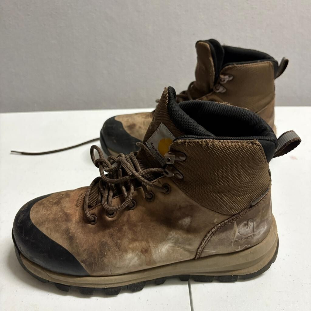 Carhartt Force 5-Inch Waterproof Work Boots Mens Size 8 Brown Leather FH5520-M