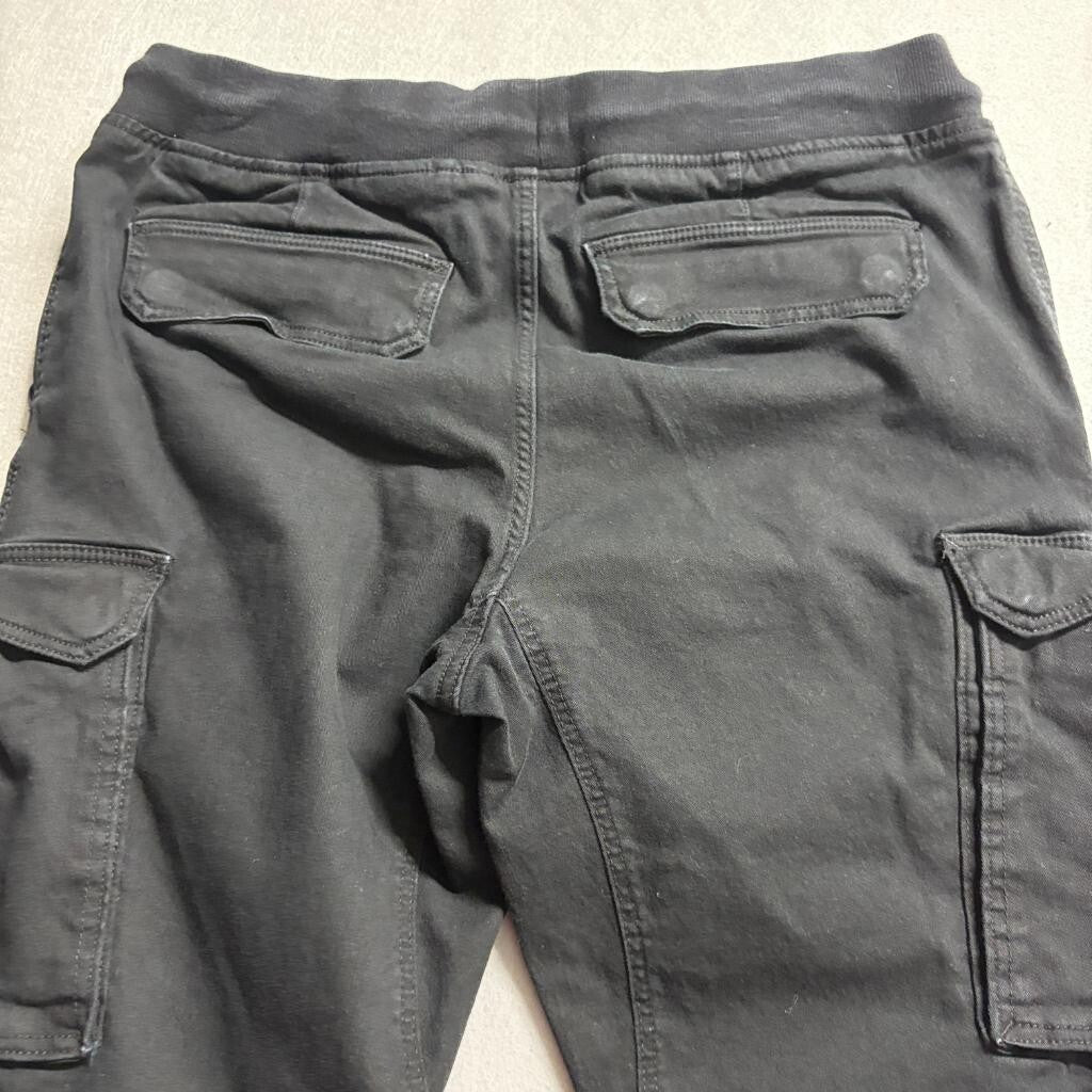 H&M Divided Womens Black Cargo Jogger Pants Size Medium Elastic Waist Stretch