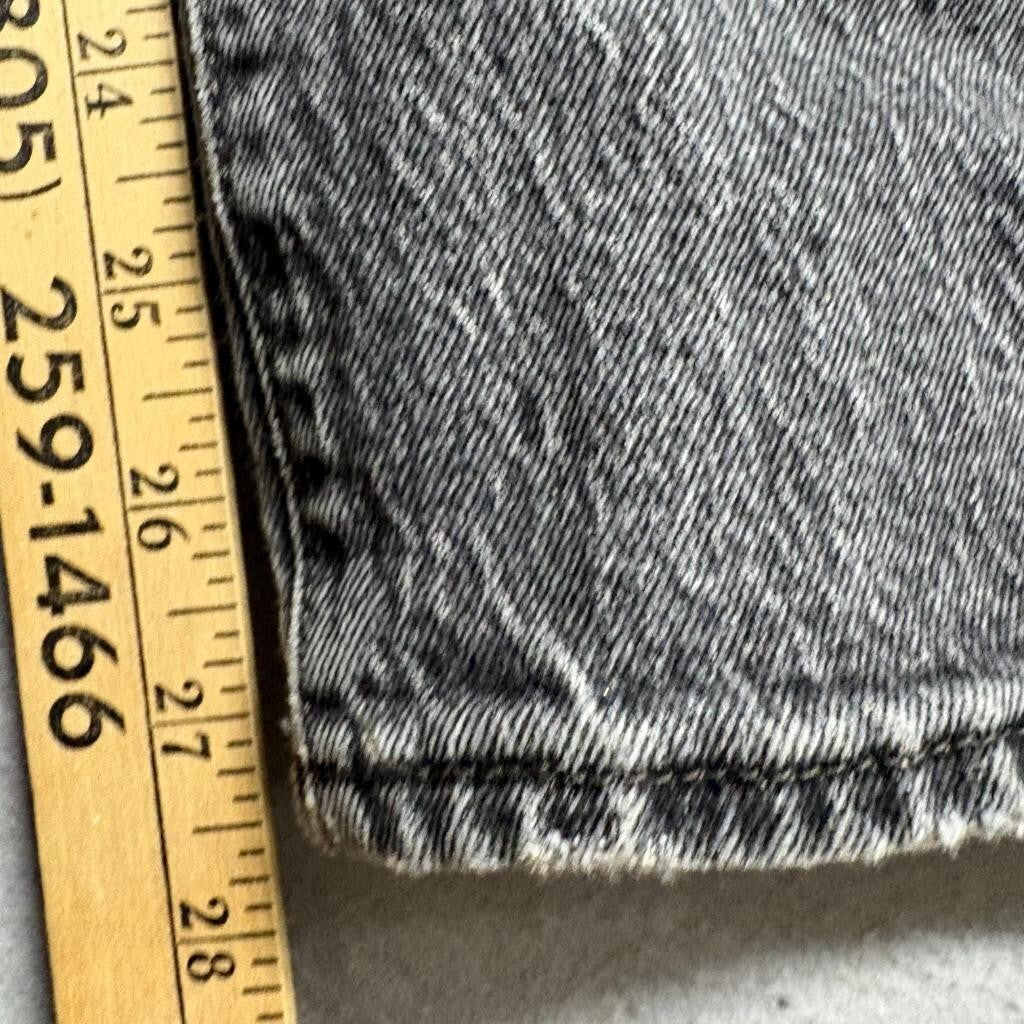 Levis Premium Ribcage Straight Jeans Womens 26 Gray Denim High Rise Button Fly
