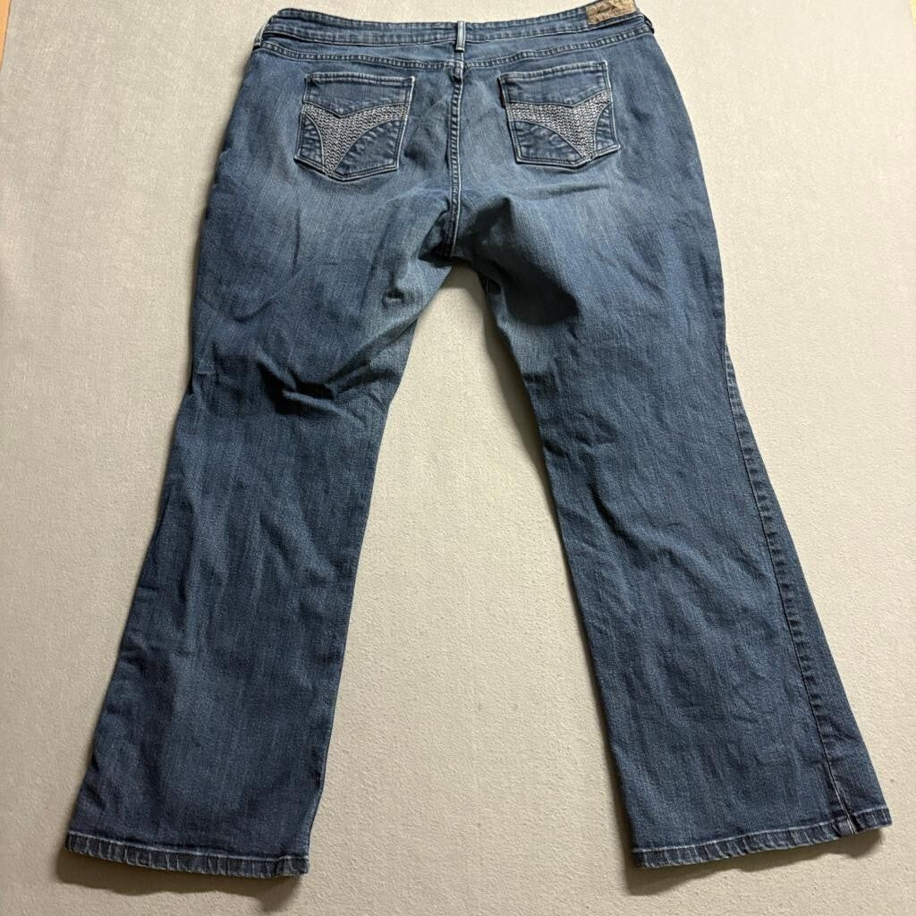 Levi's Demi Curve Bootcut Jeans Womens 20W Blue Denim Stretch Embellished Pocket