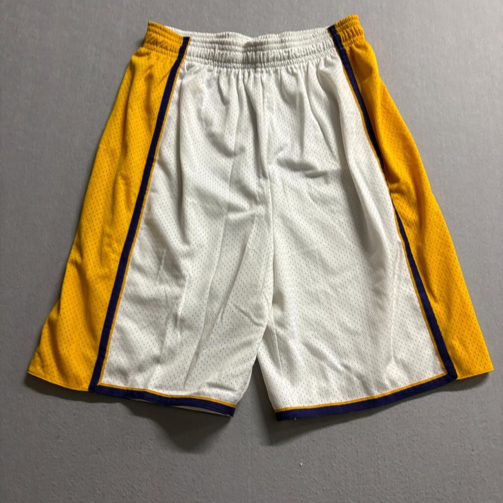 ASMI Los Angeles Lakers Style Mesh Basketball Shorts Mens XL White Yellow Purple