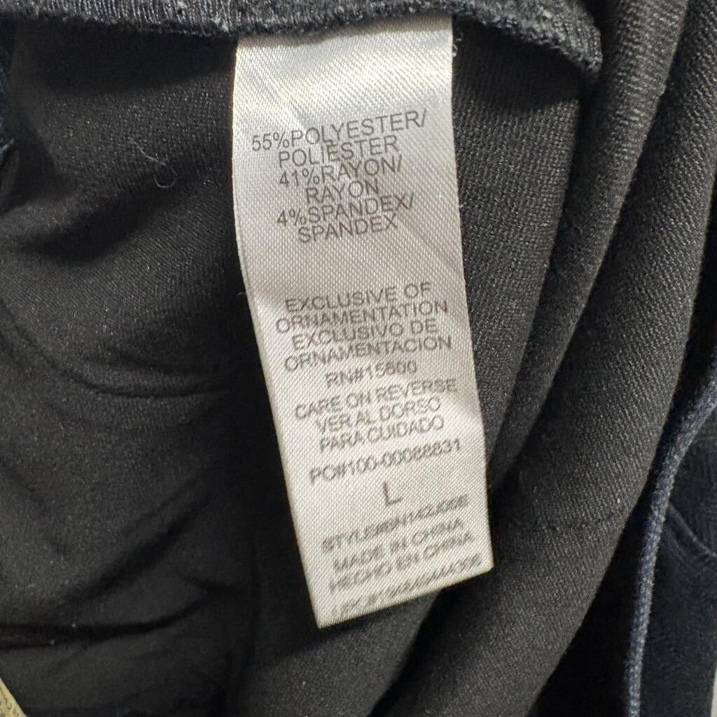 Democracy Ab Technology Pants Womens Large Gray Herringbone Stretch Pull On Crop