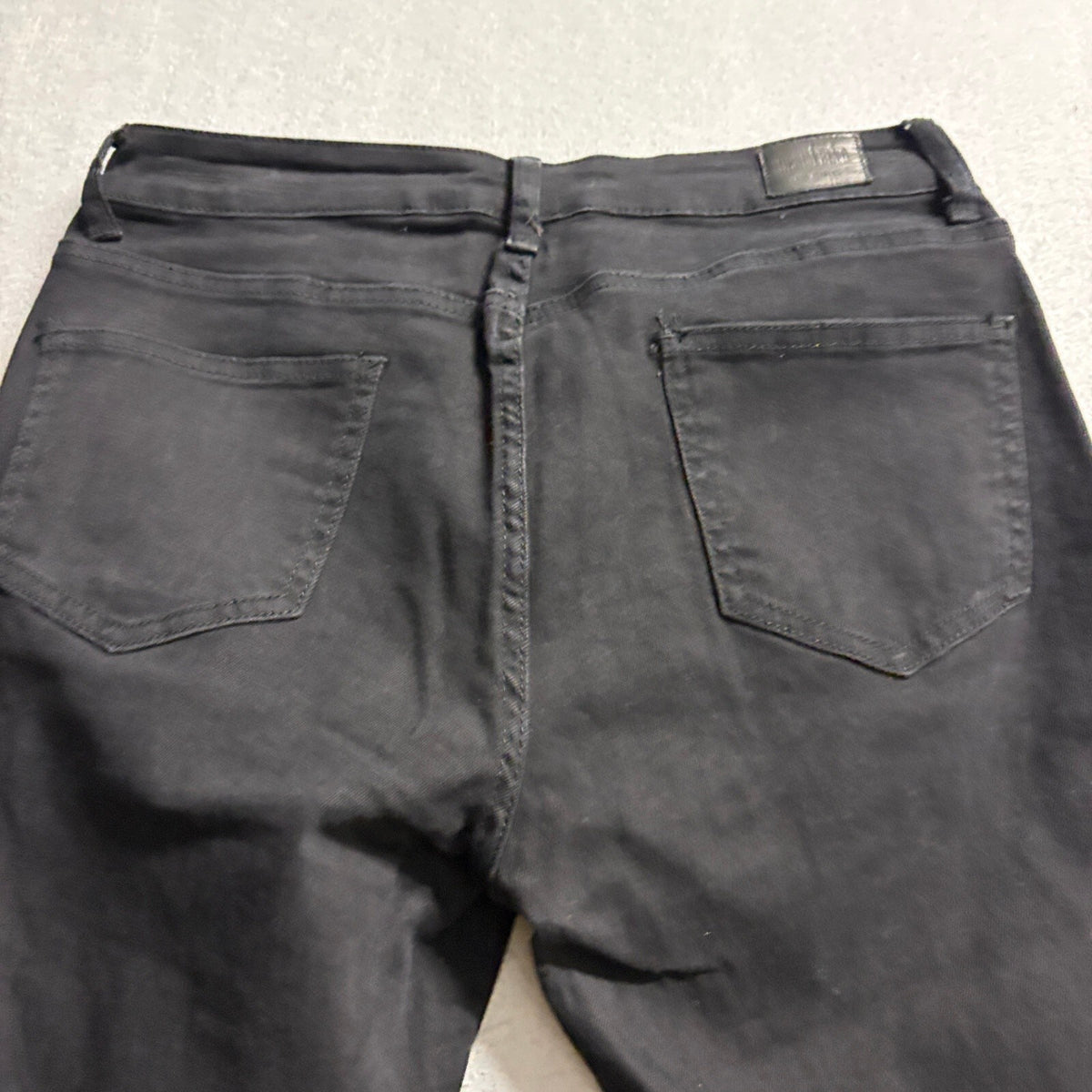 Denim Blvd Los Angeles Womens Jeans Size 11 Black Red Blue Side Stripe Raw Hem