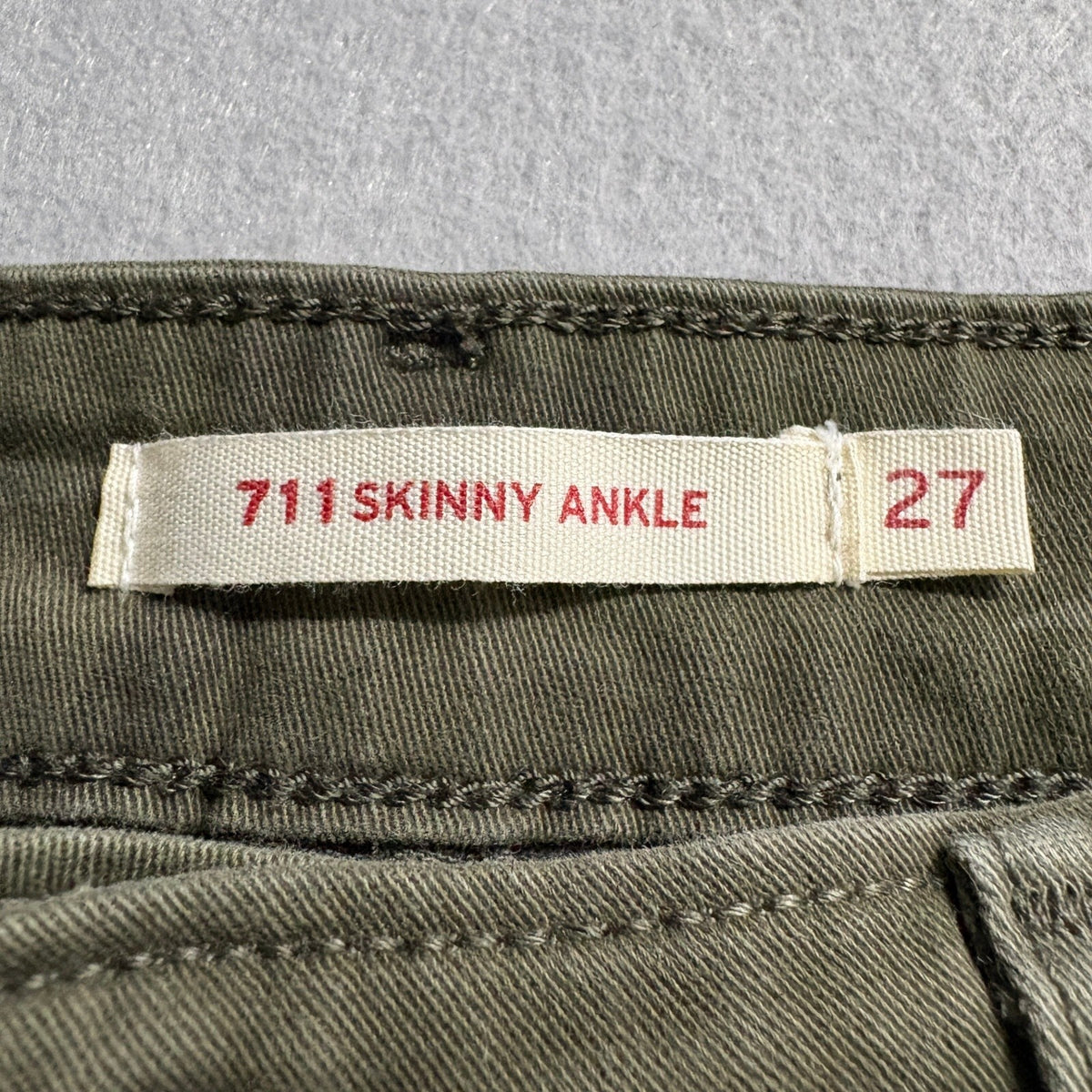 Levis 711 Skinny Ankle Jeans Womens 27 Green Camo Camouflage Stretch Denim Pants