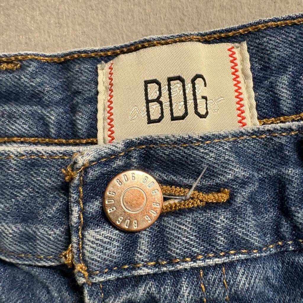 BDG Urban Outfitters Carpenter Jeans Womens 24 Blue Denim High Rise Raw Hem