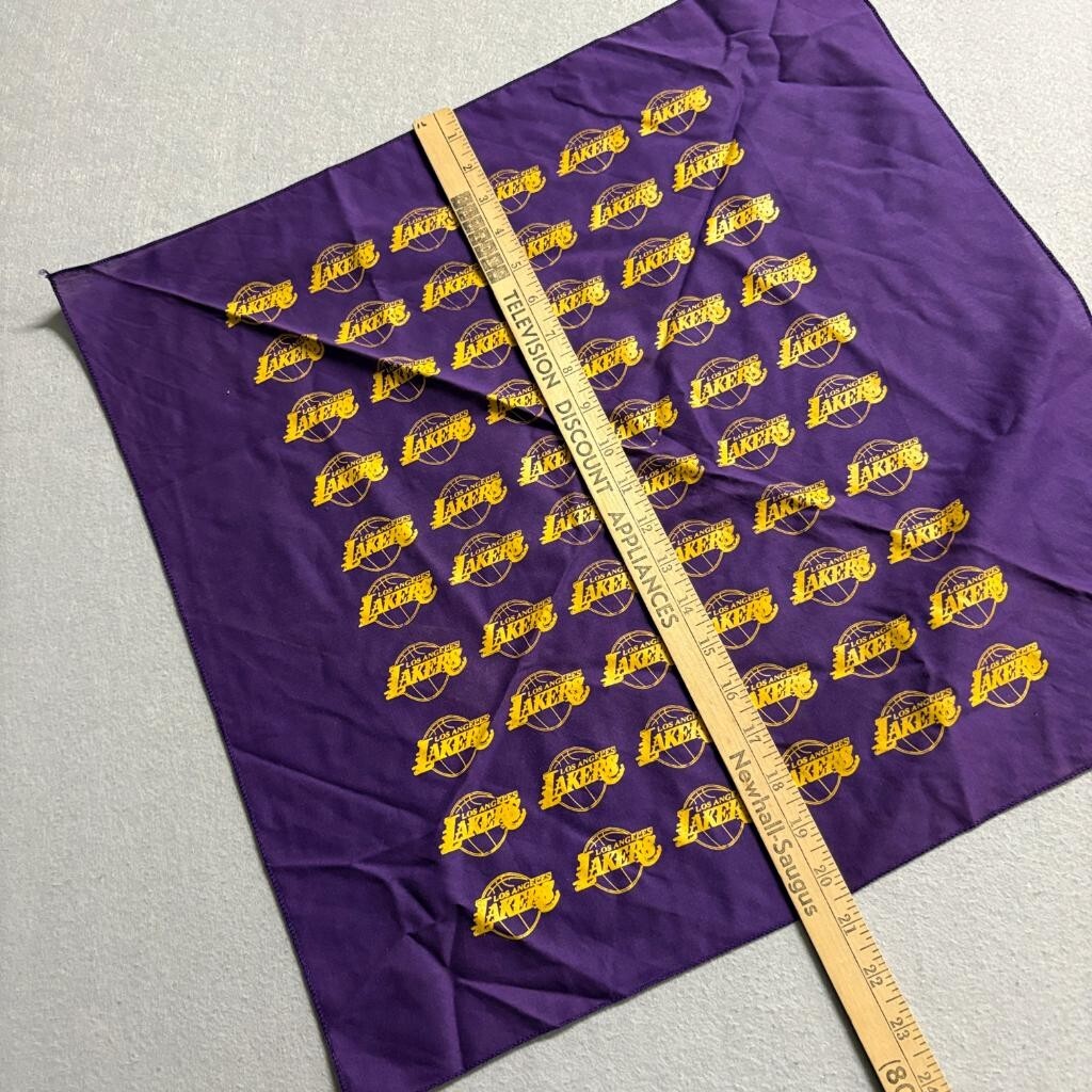 Los Angeles Lakers Vintage Bandana Purple Gold All Over Print Logo Hair Scarf