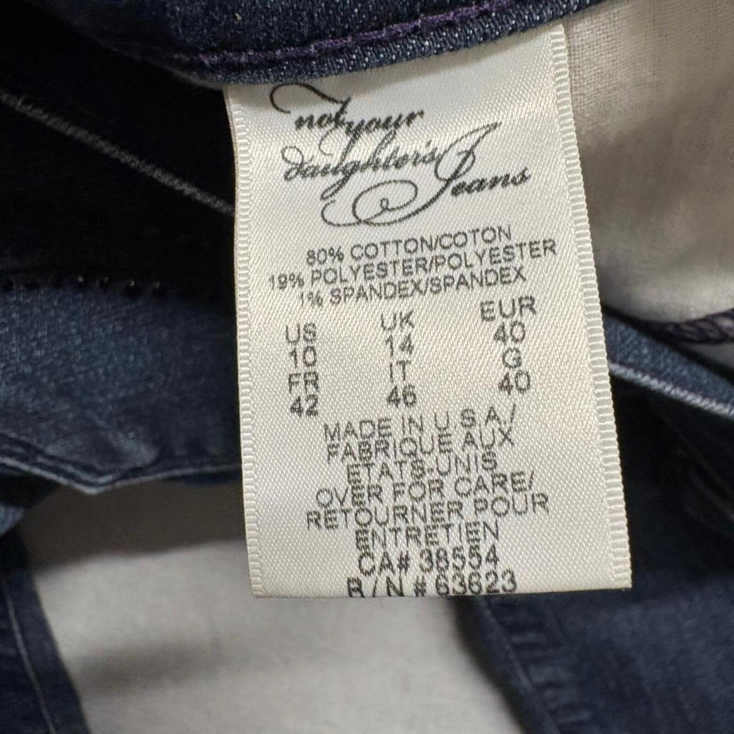 NYDJ Not Your Daughters Jeans Womens 10 Blue Straight Leg Rhinestone Pockets USA