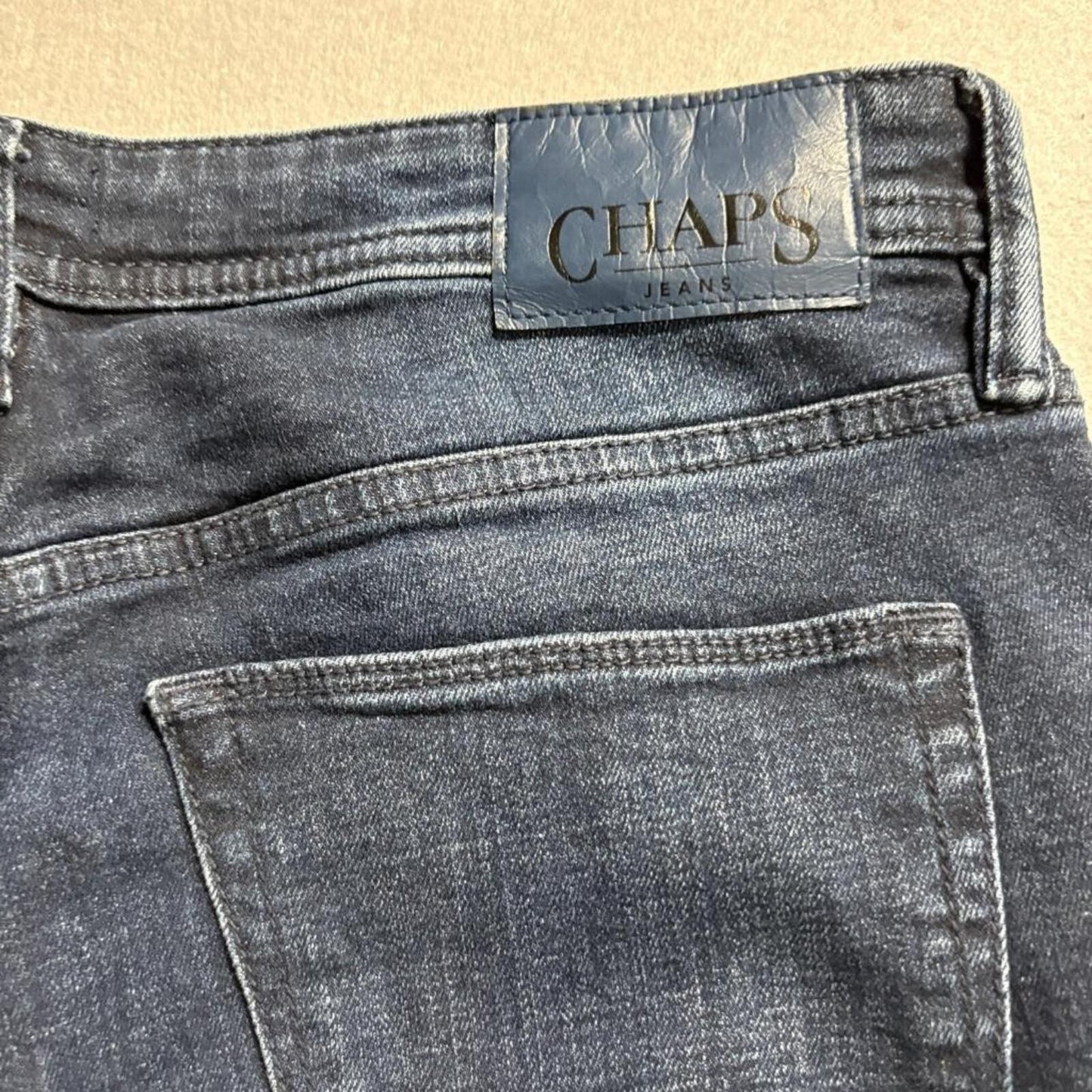 Chaps Slim Straight Jeans Mens 32x30 Dark Wash Denim Blue Pants