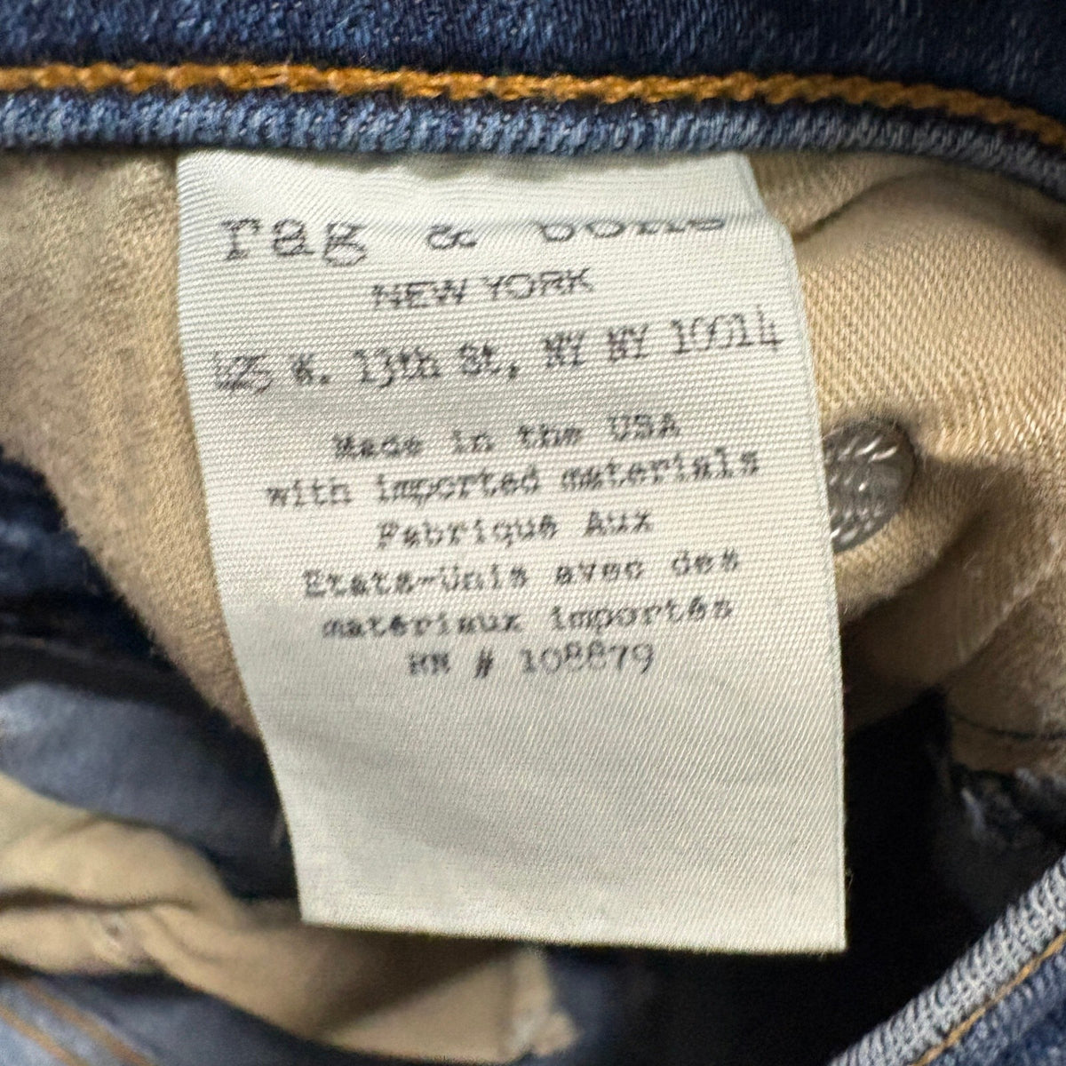 Rag & Bone Jean Womens 29 Skinny Jeans Blue Denim Tie Ankle Split Hem